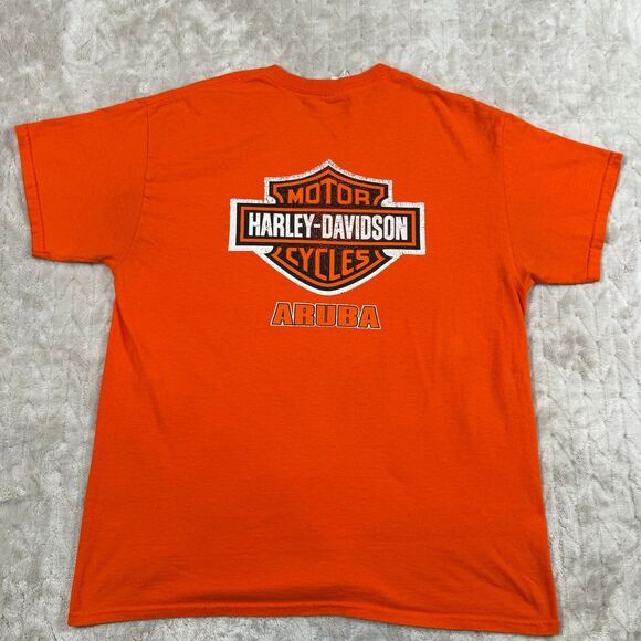 Harley Davidson Retro Shirt Men Size L Aruba Short Sleeve - Picture 1 of 8